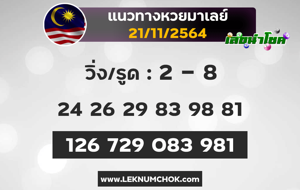 แนวทางหวยมาเลย์21-11-64