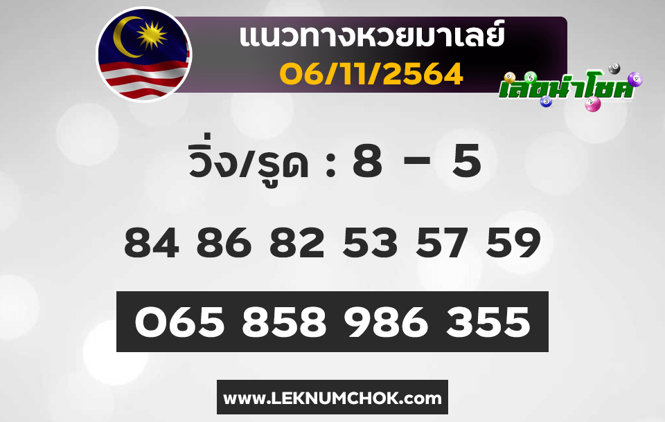 แนวทางหวยมาเลย์6-11-64