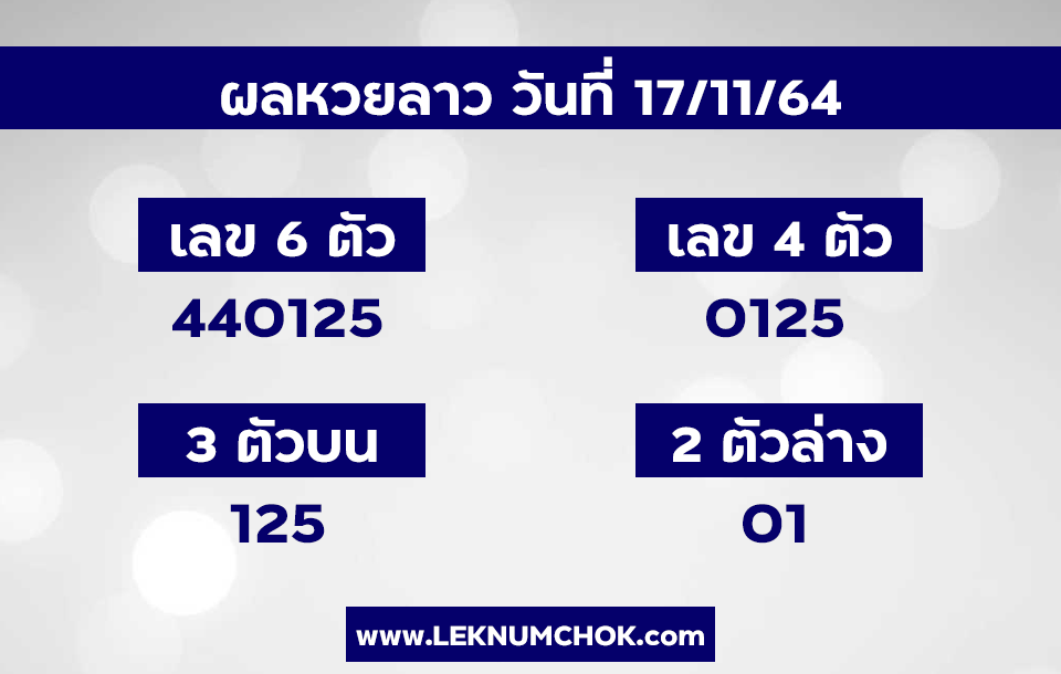 ผลหวยลาว17-11-64