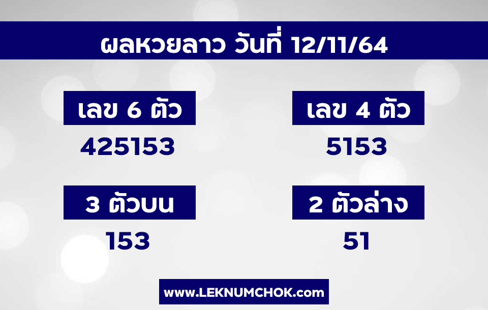 ผลหวยลาว12-11-64