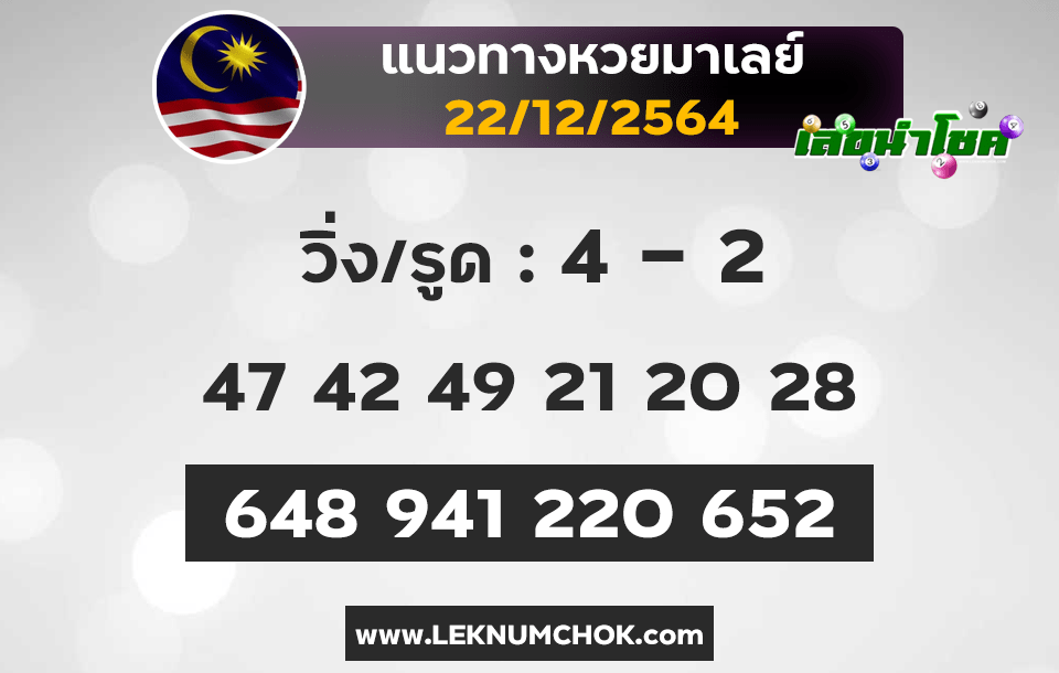 แนวทางหวยมาเลย์22-12-64