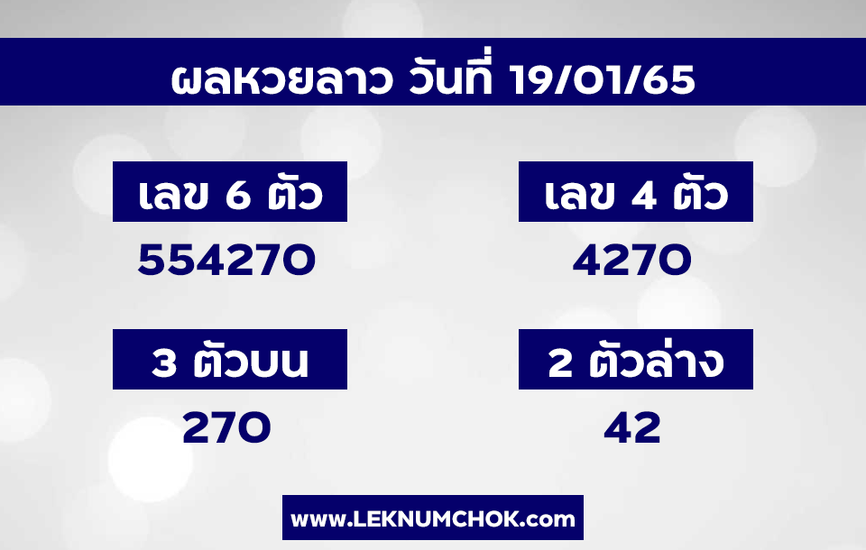 ผลหวยลาว19-1-65