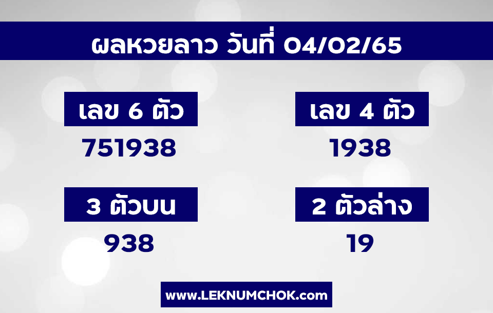 ผลหวยลาว4-2-65