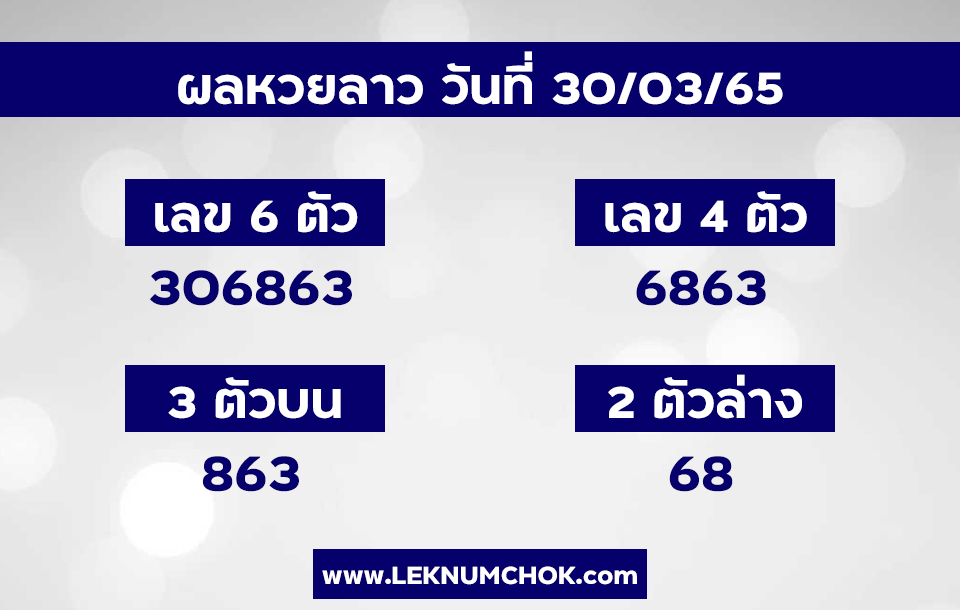 ผลหวยลาว30-3-65