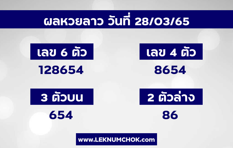 ผลหวยลาว28-3-65