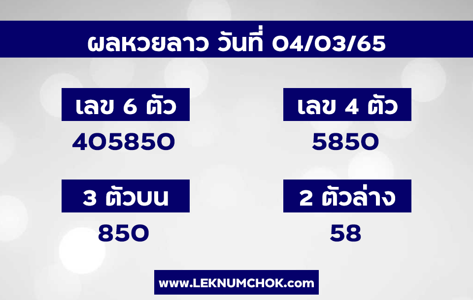 ผลหวยลาว4-3-65