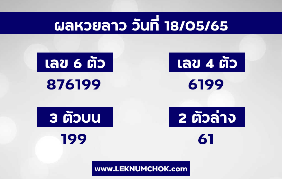 ผลหวยลาว18-5-65