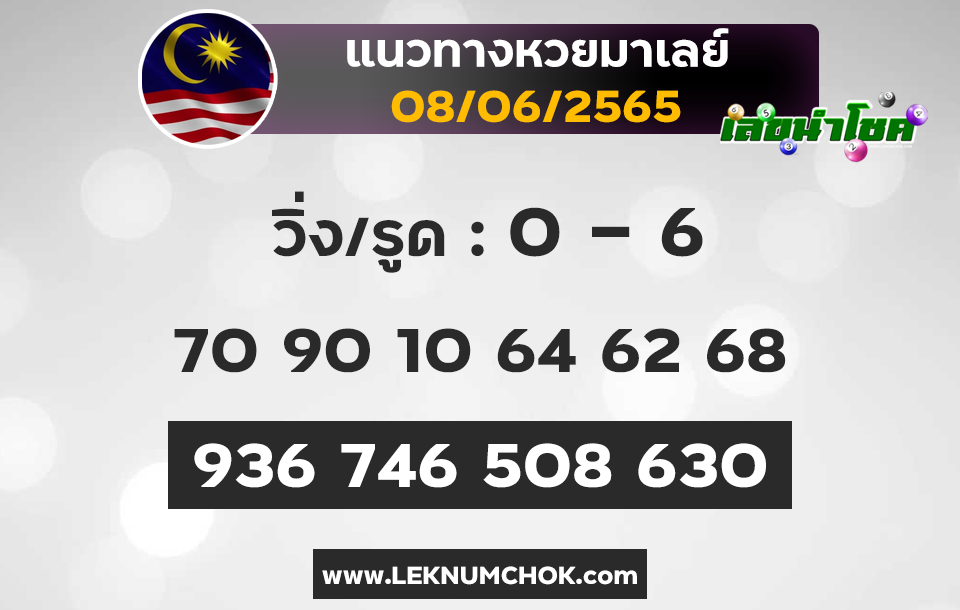 แนวทางหวยมาเลย์8-6-65