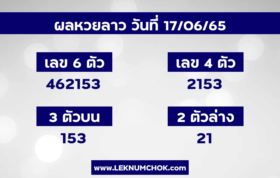 ผลหวยลาว17-6-65