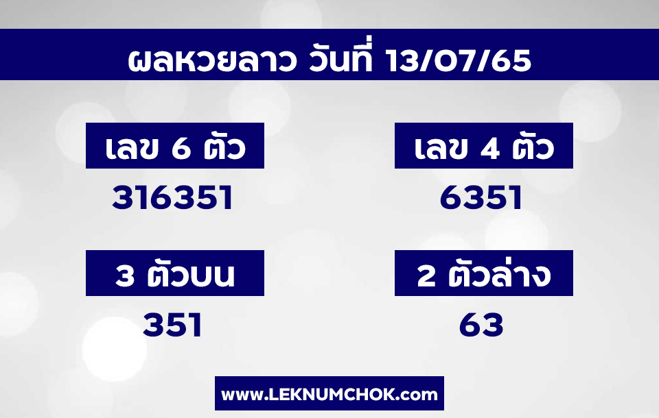 ผลหวยลาว13-7-65