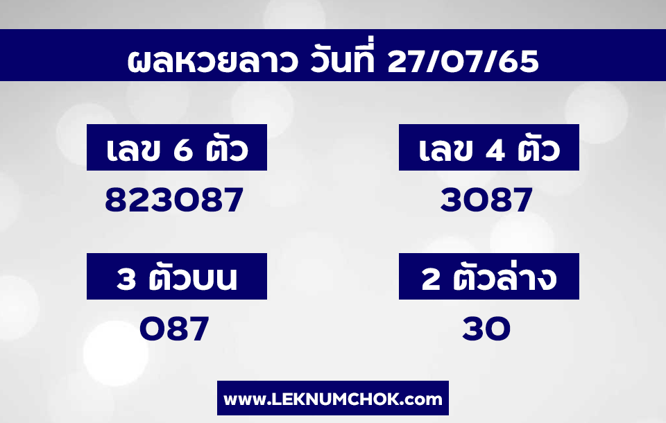 ผลหวยลาว27-7-65