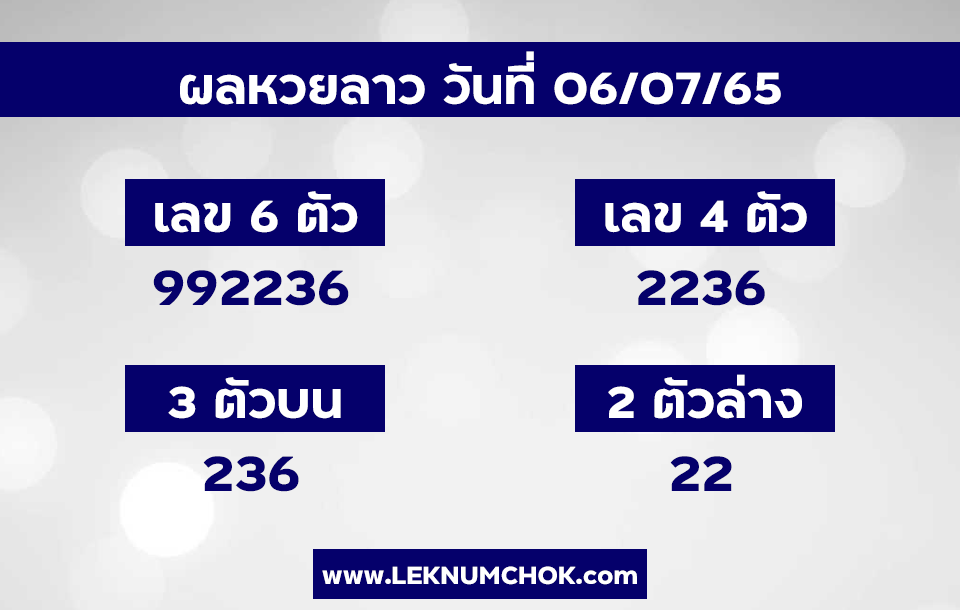 ผลหวยลาว6-7-65