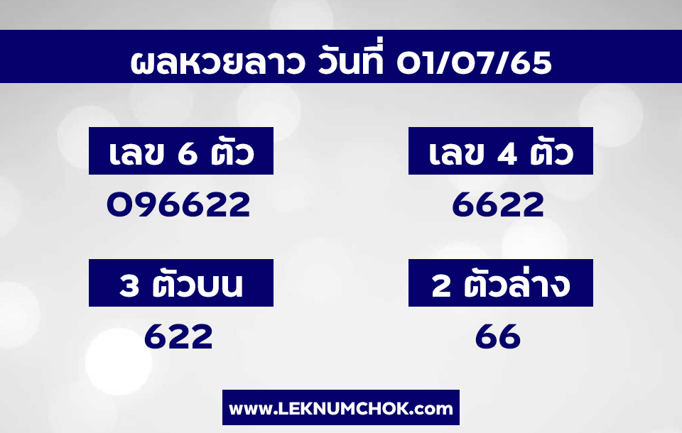 ผลหวยลาว1-7-65