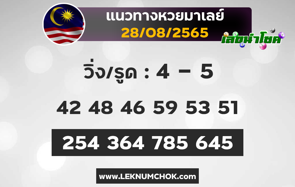 แนวทางหวยมาเลย์28-8-65