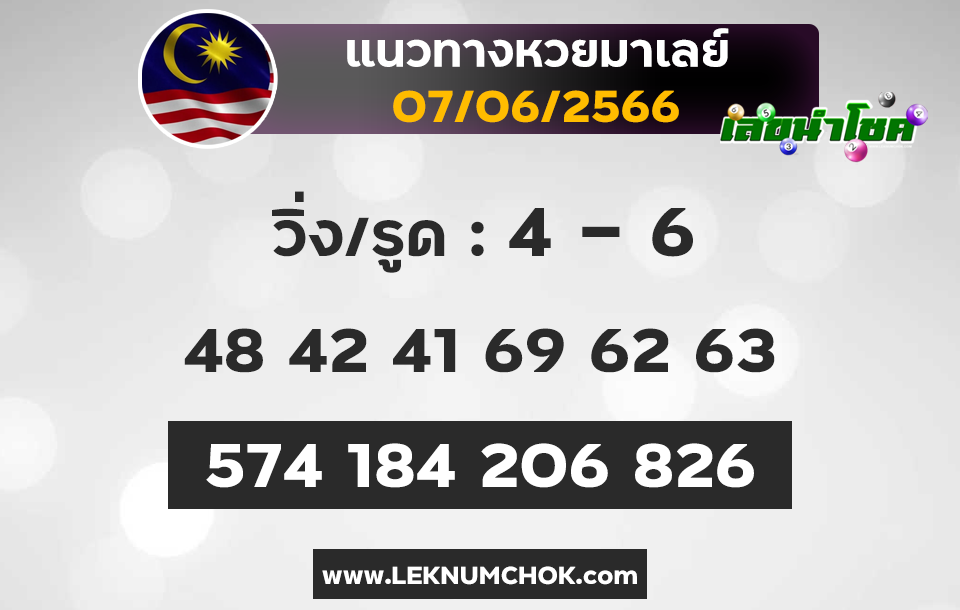 แนวทางหวยมาเลย์7-6-66