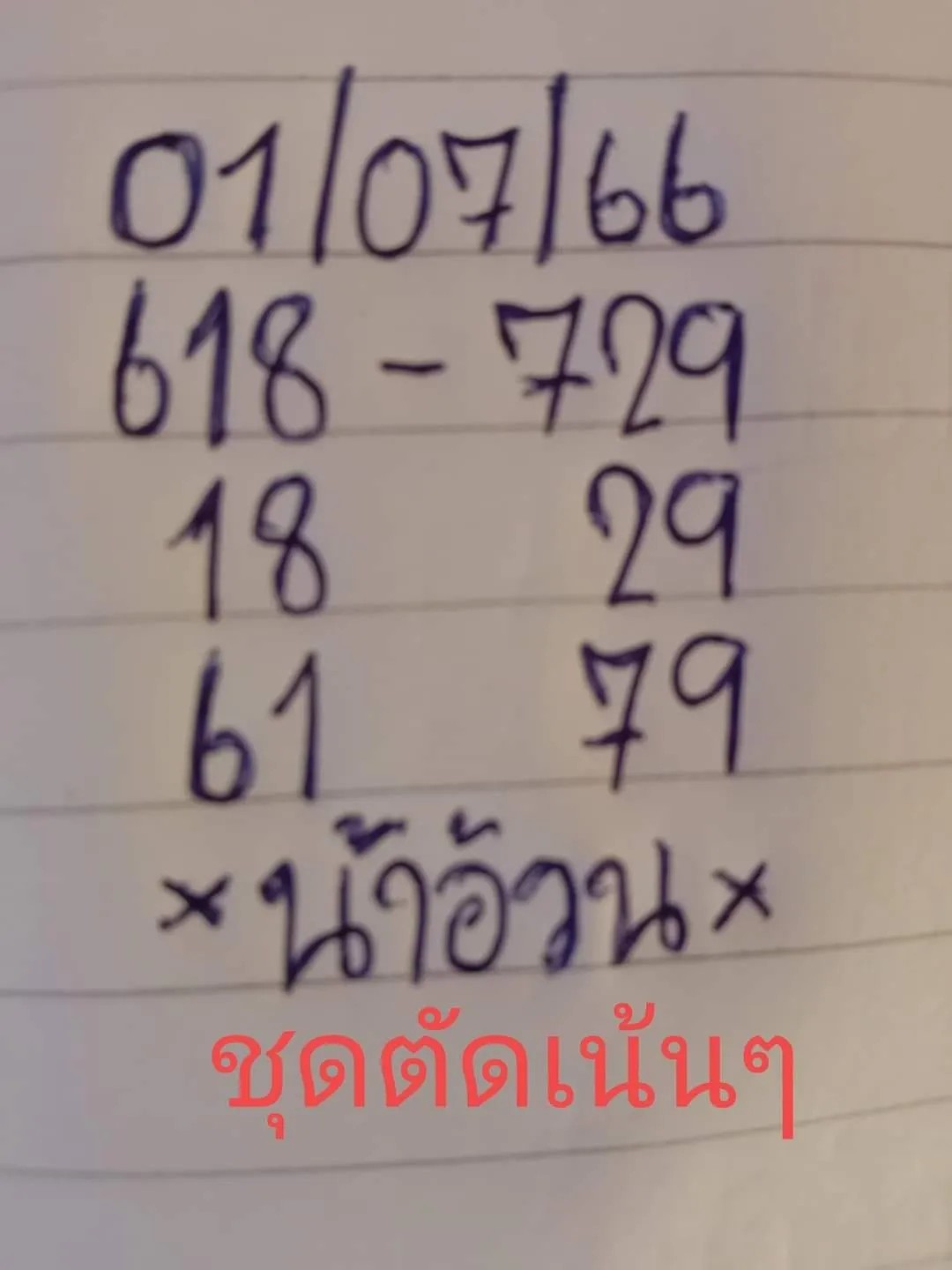 หวยน้าอ้วนงวด 1/7/66