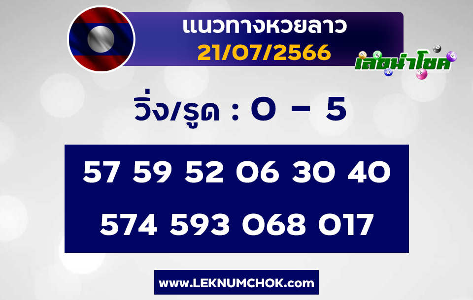 แนวทางหวยลาว 21-7-66