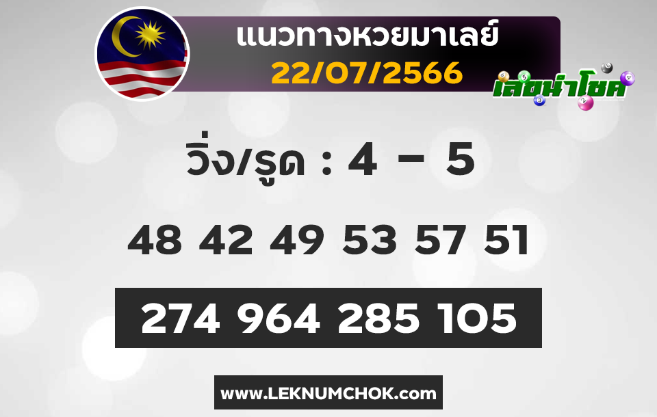 แนวทางหวยมาเลย์ 22-7-66