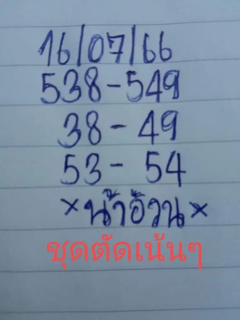 หวยน้าอ้วน 16/7/66