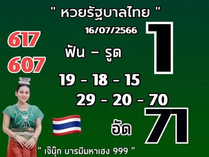 เลขเด็ดเจ๊นุ๊กงวด 16/7/66