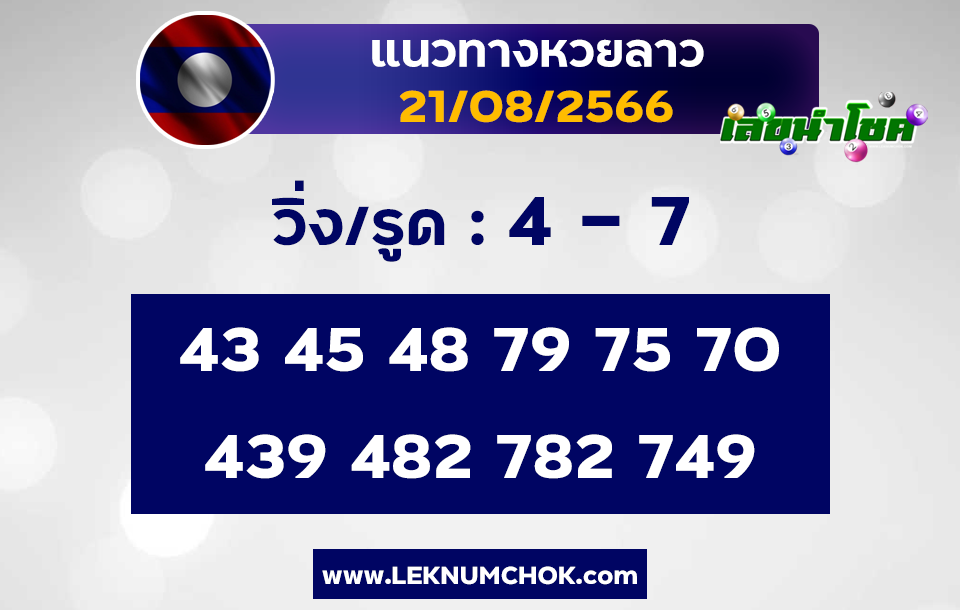 แนวทางหวยลาว 21-8-66