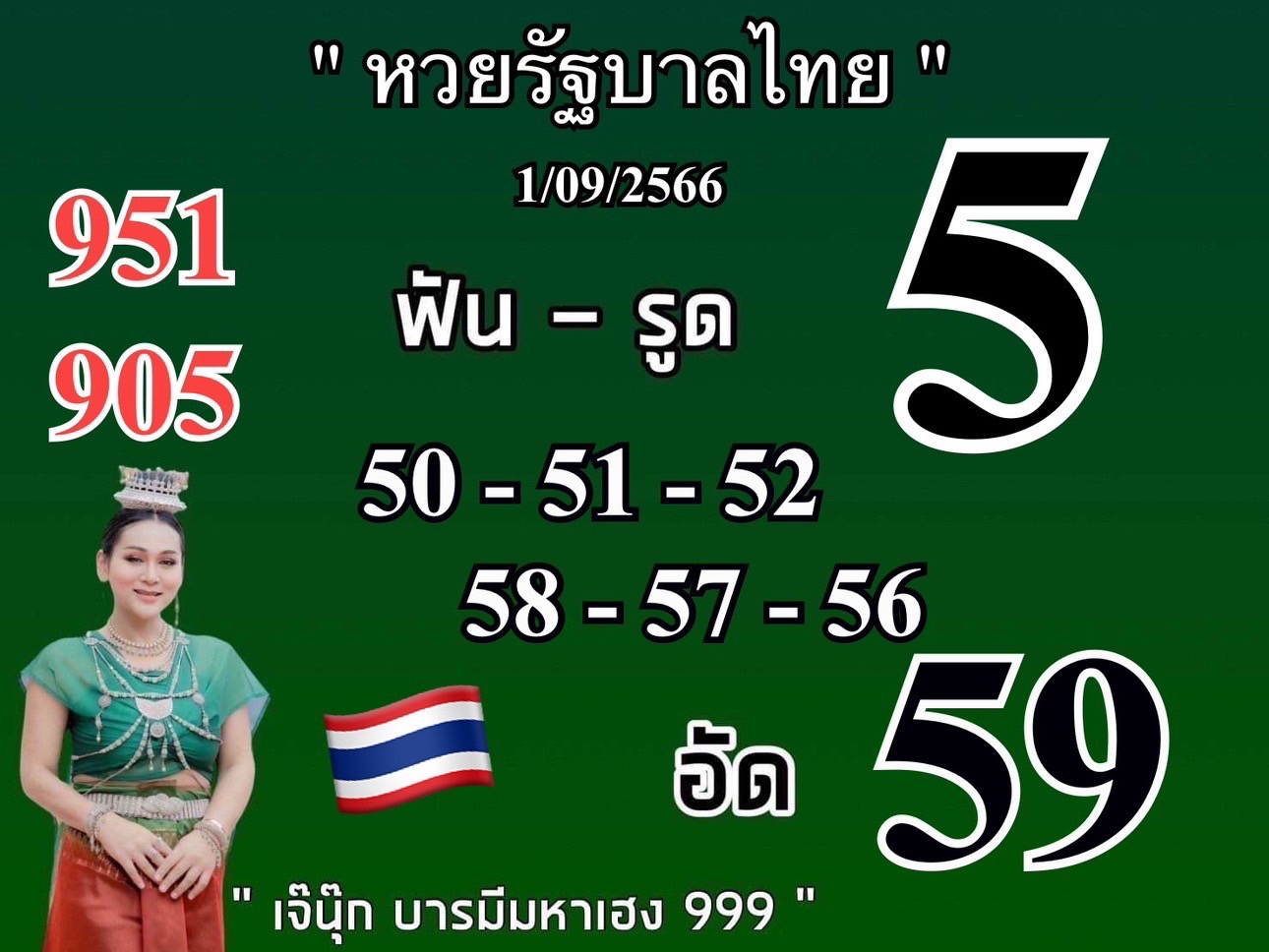 เลขเด็ดเจ๊นุ๊กงวด 1/9/66