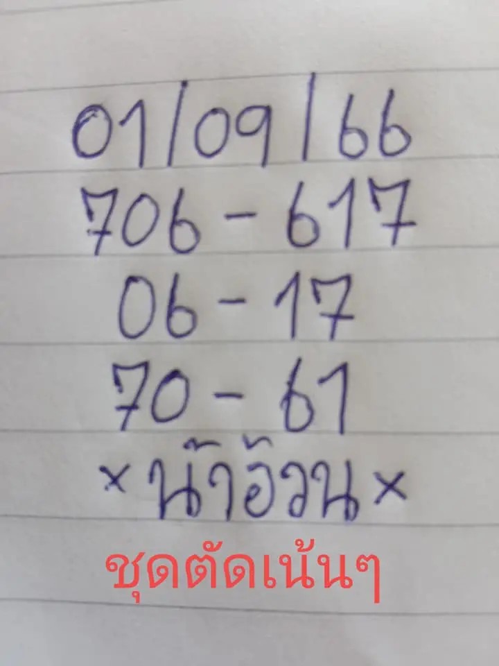 หวยน้าอ้วนงวด 1/9/66