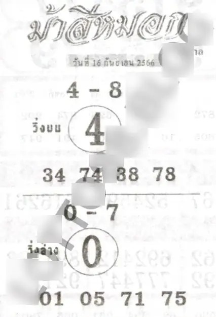 ม้าสีหมอกงวด 16/9/66