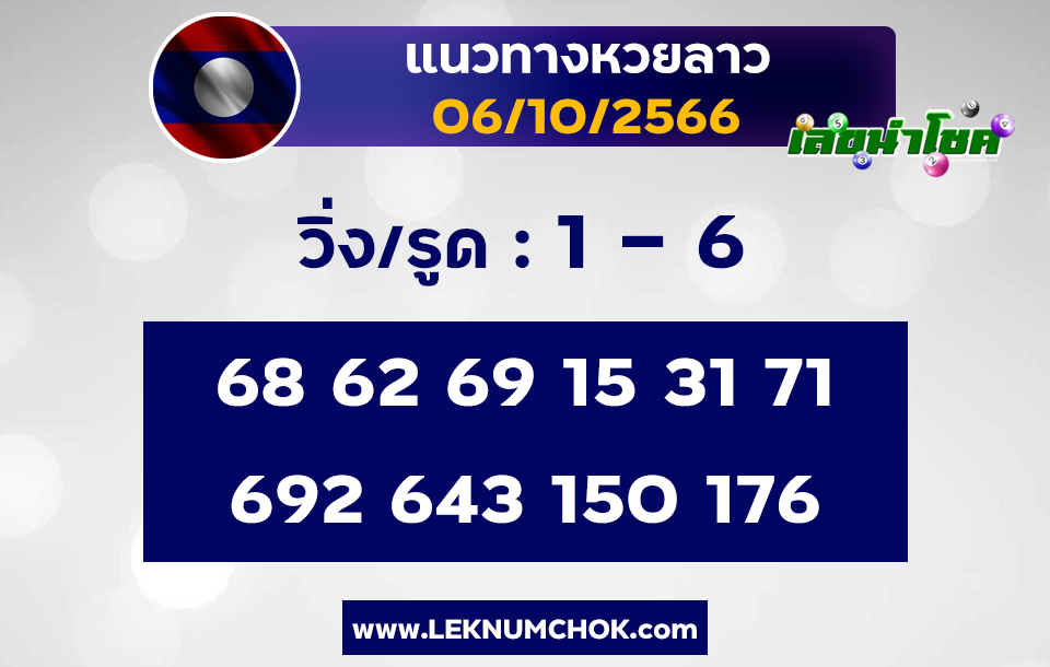 แนวทางหวยลาว 6-10-66