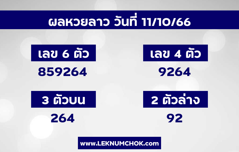 ผลหวยลาว 11-10-66