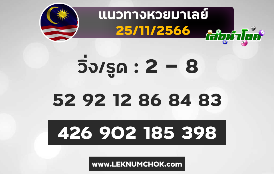 แนวทางหวยมาเลย์ 25-11-66