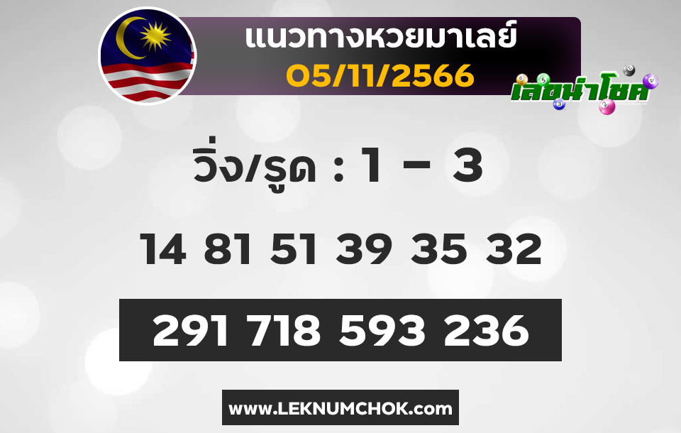 แนวทางหวยมาเลย์ 5-11-66