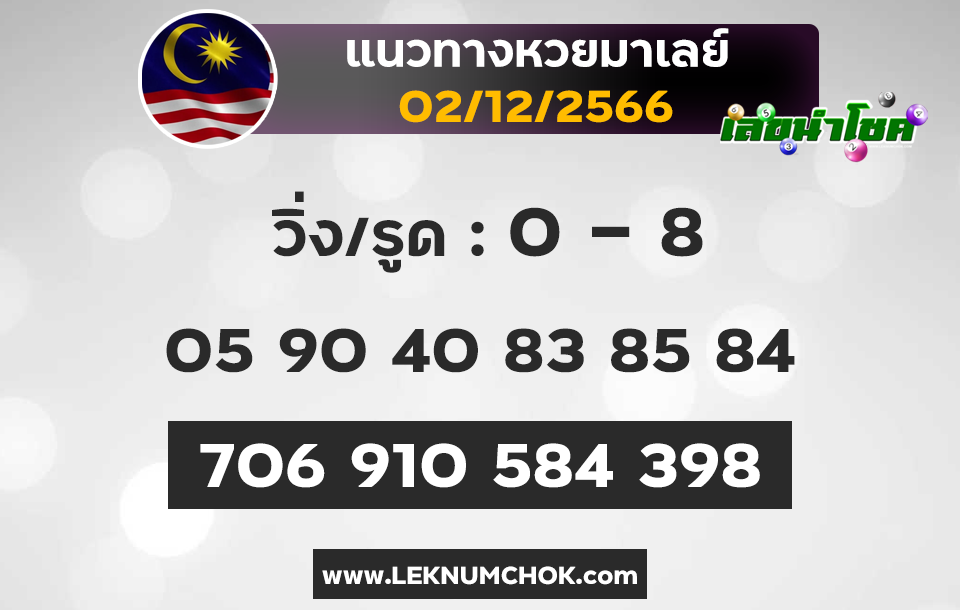 แนวทางหวยมาเลย์ 2-12-66