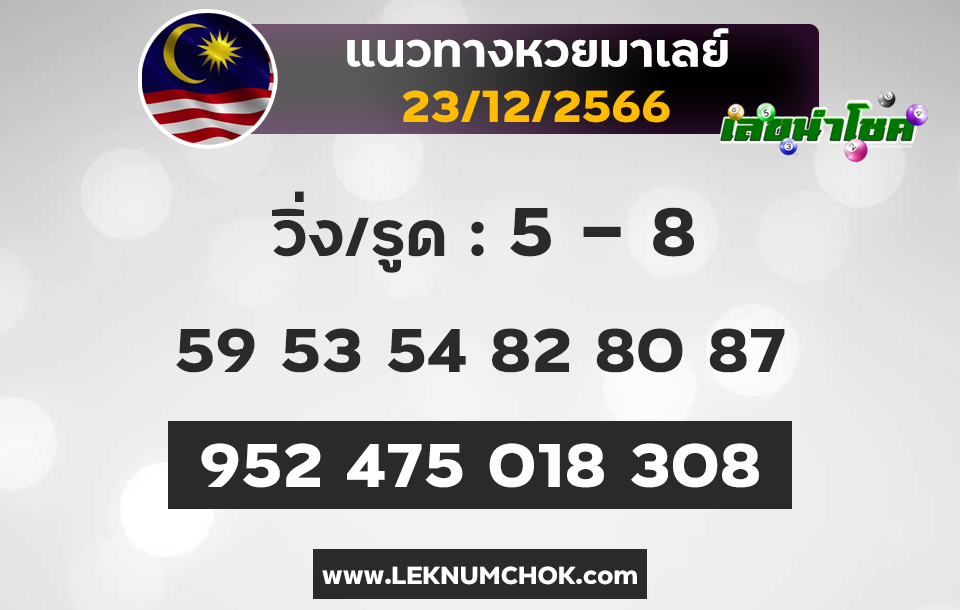 แนวทางหวยมาเลย์ 23-12-66