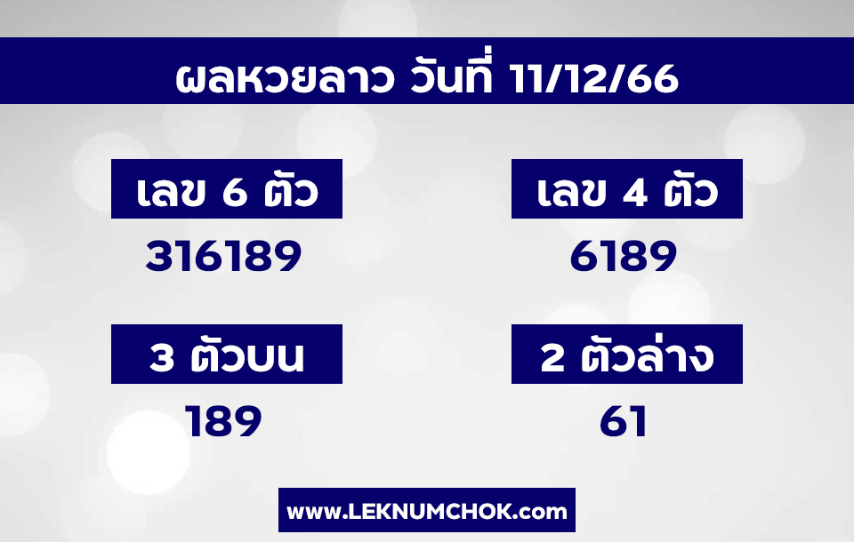 ผลหวยลาว 11-12-66